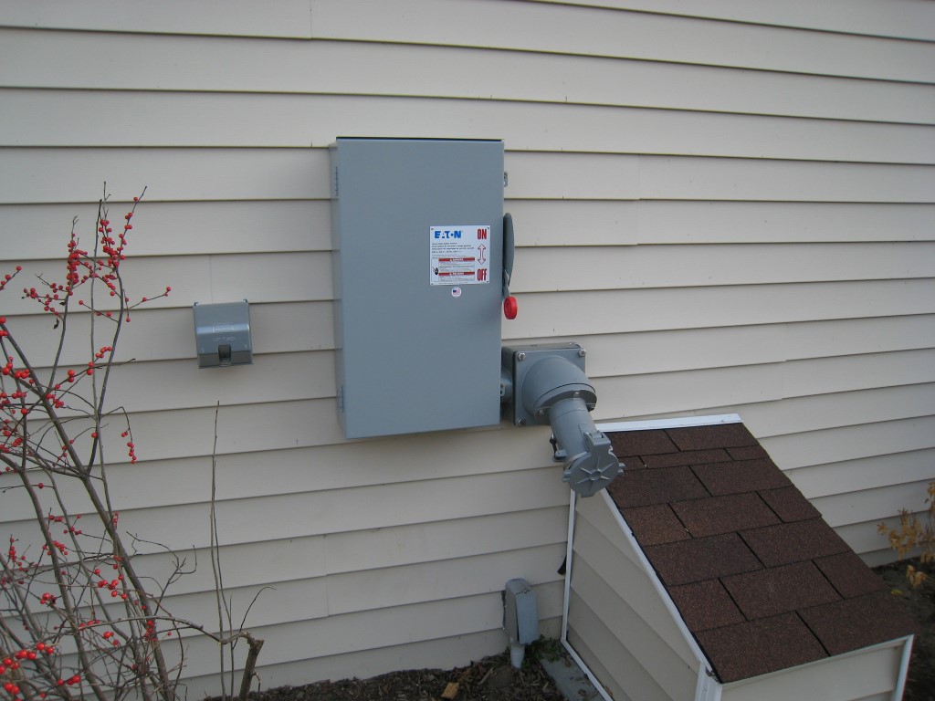 Electrial fixtures to control that backup power generator